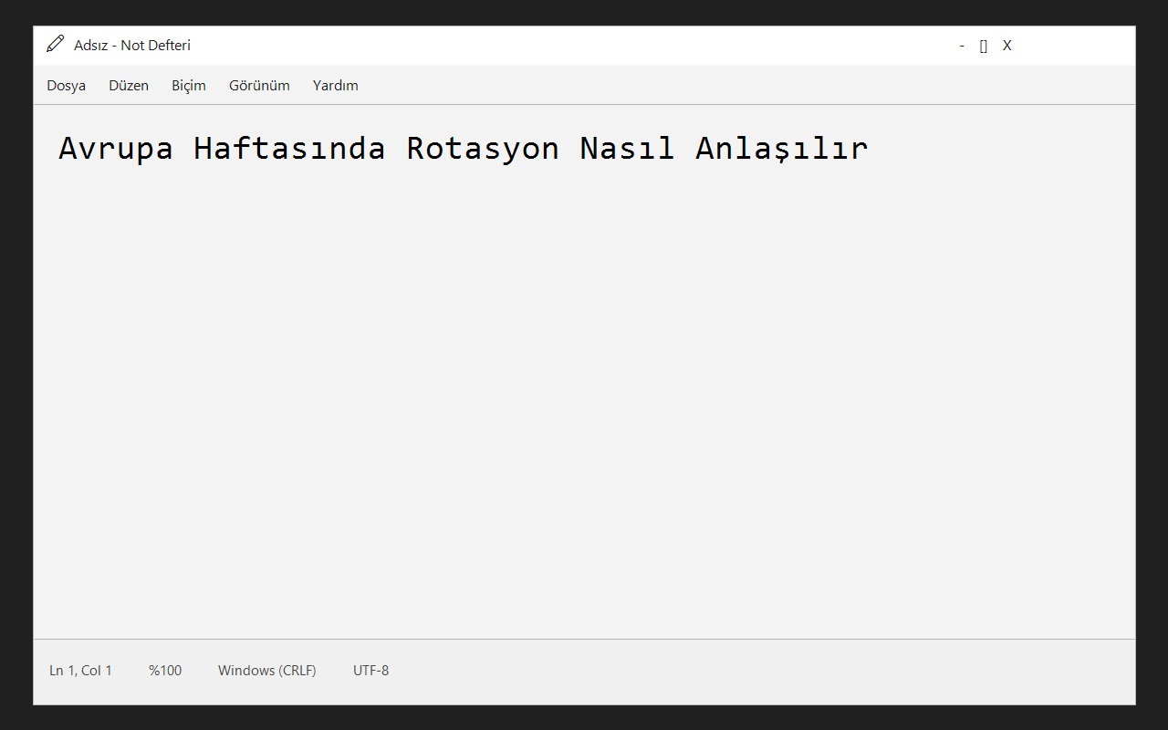 Avrupa Haftasında Rotasyon Nasıl Anlaşılır