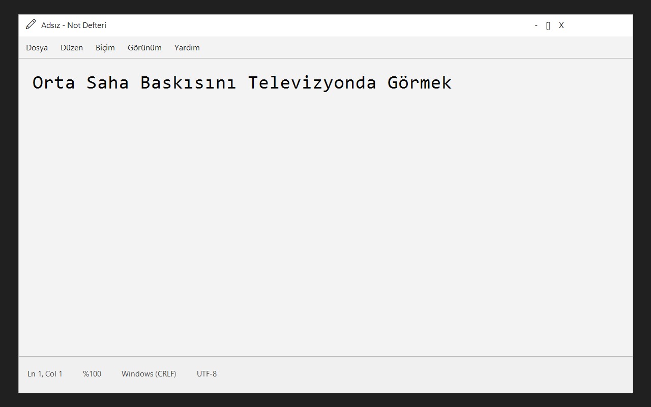 Orta Saha Baskısını Televizyonda Görmek